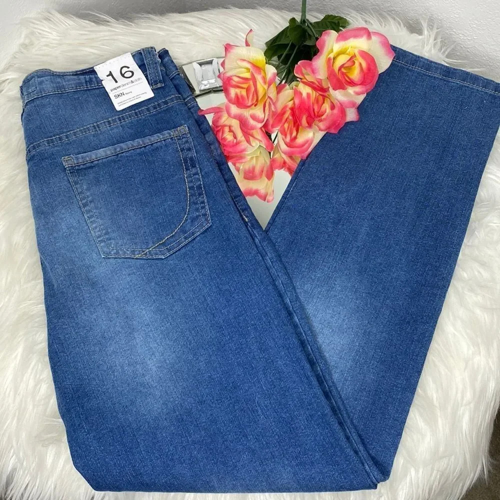 Paper denim & cloth Stretch Skinny Fit Medium Blue Wash Jeans Junior 16